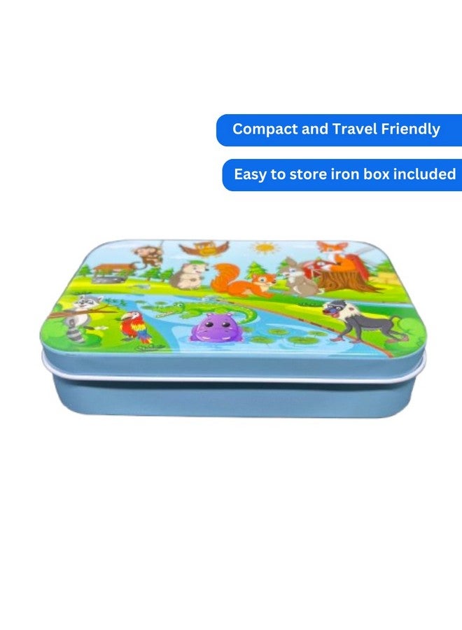 أحجية سفر خشبية ملونة | لعبة ألغاز ممتعة ومناظر طبيعية، 60 قطعة، للأطفال من سن 4 سنوات فما فوق | ألعاب تعليمية للأطفال الصغار، ومرحلة ما قبل المدرسة، وأطفال مونتيسوري (حيوانات) - Image 3