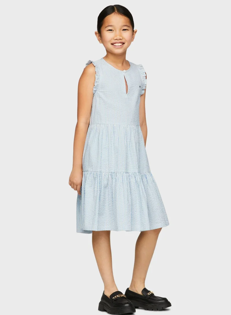 TOMMY HILFIGER Striped Ruffle Dress