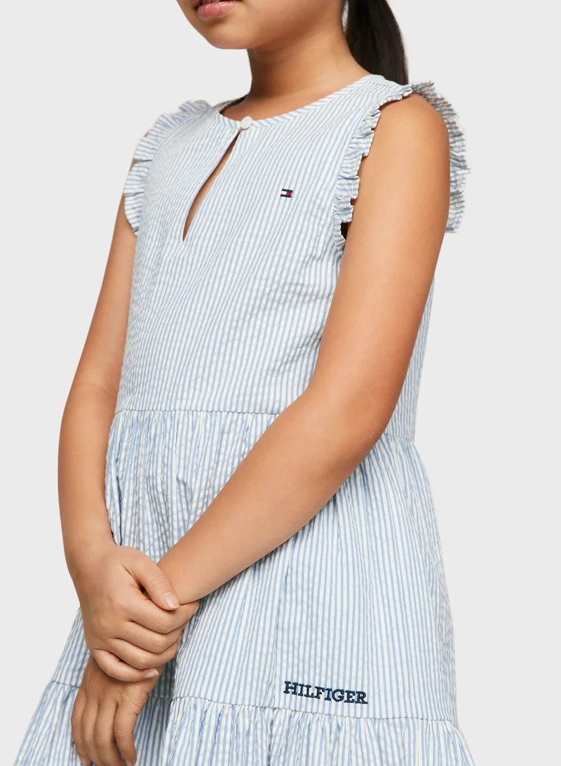 TOMMY HILFIGER Striped Ruffle Dress