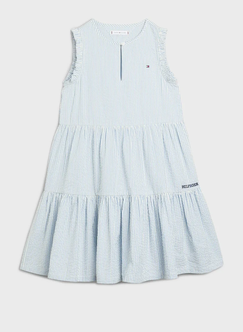 TOMMY HILFIGER Striped Ruffle Dress