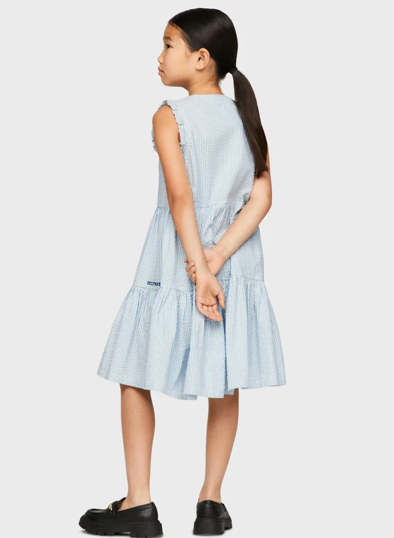 TOMMY HILFIGER Striped Ruffle Dress