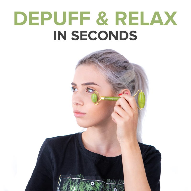 Matykos Jade Roller for Face and Gua Sha Set - 2 Anti-Aging Facial Rollers and Gua-Sha Facial Tool - Face and Body Massager for Your Skincare Routine - Massage Tools for Wrinkles and Lifting - Image 2