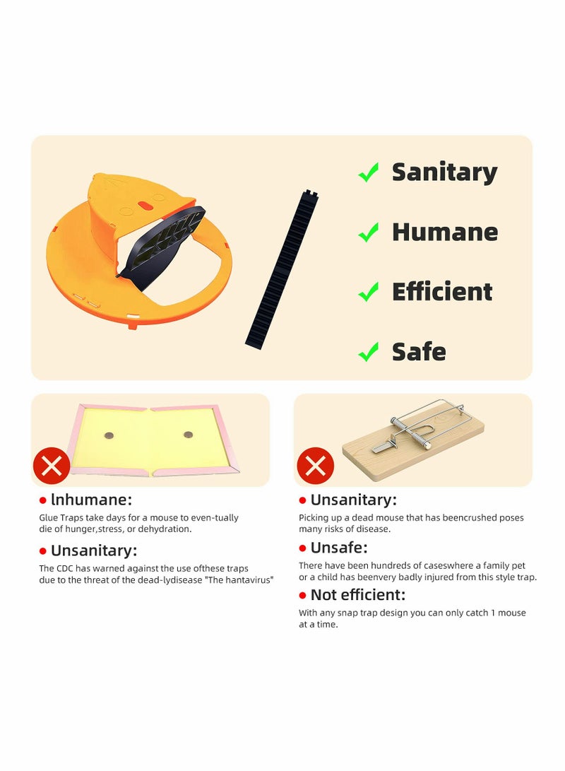 Excefore فخ الفئران من نوع كلانشيل، غطاء دلو منزلق مع ميزة الفتح والفخ الداخلي والخارجي القابل لإعادة الضبط تلقائيًا مع غطاء قابل للفتح فخ الفئران القابل لإعادة الاستخدام فخ الفئران المتحكم فيه أوتوماتيكياً مع ضبط توازن - Image 5