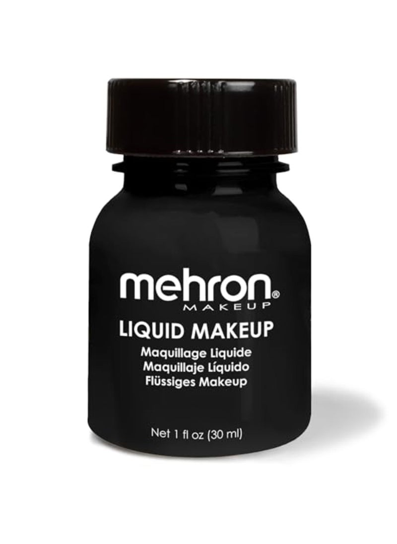 mehron - Mehron Makeup Liquid Makeup | Face Paint and Body Paint Perfect for Halloween, Cosplay I Air Brush Compatible (1 oz) (BLACK) - Image 1