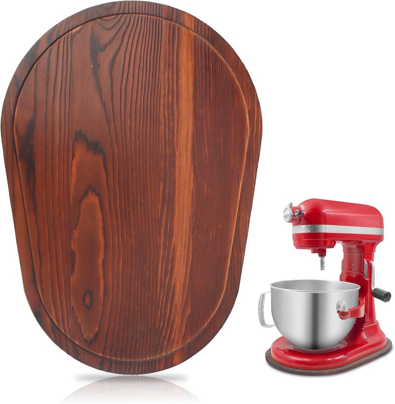 منزلق الخيزران للخلاط لـ Kitchen Aid 5-8 Qt Bowl Lift Stand Mixer، حصيرة منزلقة لأجهزة المطبخ ملحقات تخزين سطح العمل، ملحقات الخلاط صينية منزلقة لوح نقل لـ Kitchen Aid (بني) - Image 1