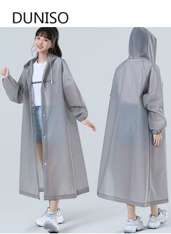 DUNISO Raincoat For Men and Women Portable EVA Rain Coats Reusable Rain Poncho with Hood and Sleeves For Cycling Travelling Fishing Hiking Camping  - Image 1