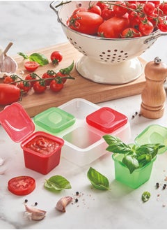4 Pieces Frozen Sauce & Herb Small Single-Portion Containers  100 ml | food storage container Set |BPA Free | Made in Itlay