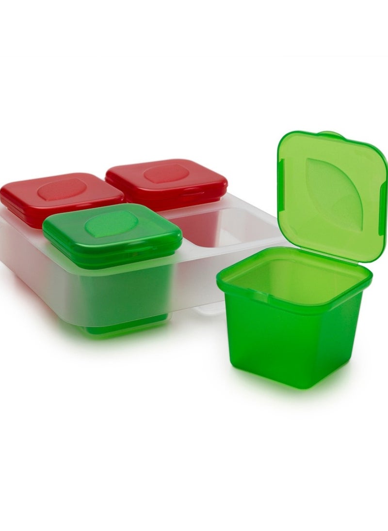 Snips - 4 Pieces Frozen Sauce & Herb Small Single-Portion Containers  100 ml | food storage container Set |BPA Free | Made in Itlay - Image 1