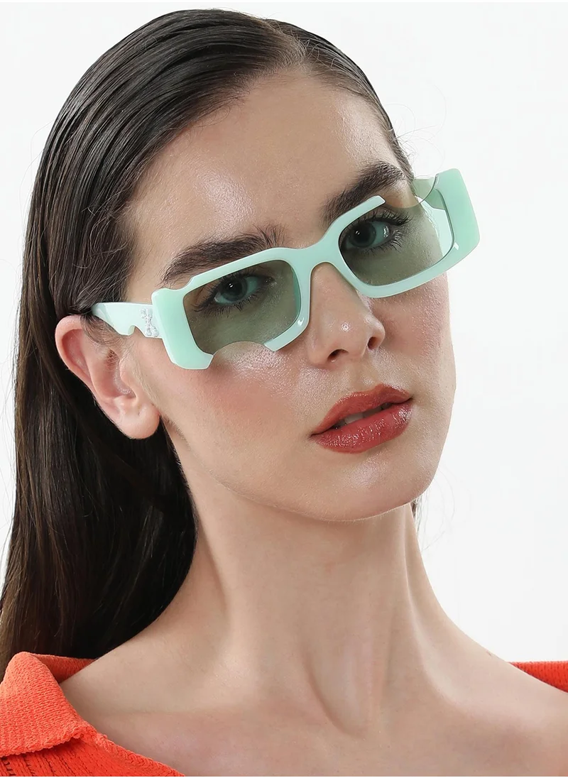 صوص هاوت The Crunch Rectangular Sunglasses - Mint Green