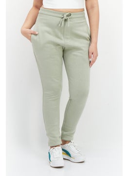 French Connection Women Brand Logo Side Pocket Fleece Sweatpants, Sage Green  - Image 1