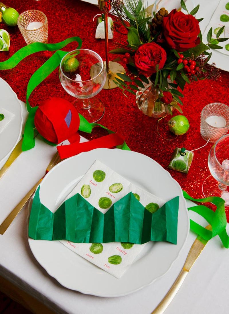 توكينج تيبلز مفرش طاولة فاخر أحمر لامع بطول . متر - Image 1