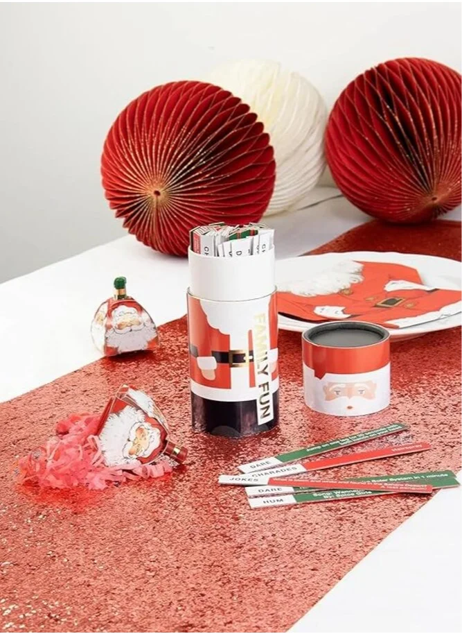 Talking Tables Talking Tables Luxe Red Glitter Table Runner, 1.8M