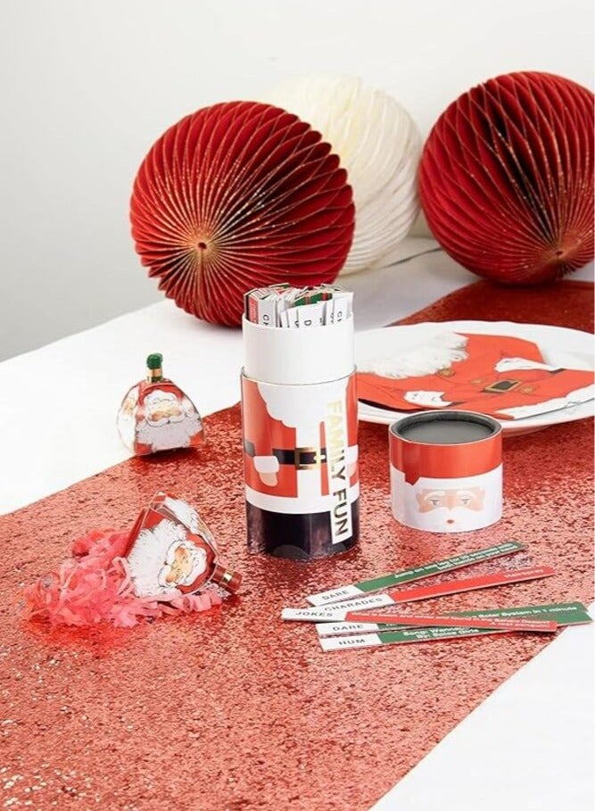 توكينج تيبلز مفرش طاولة فاخر أحمر لامع بطول . متر - Image 3