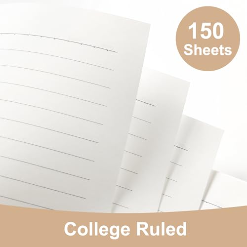 Yoment Small Spiral Notebook,300 Pages Hardcover Spiral Notebooks,5.5”x 7.5”College Ruled Notebook,A5 Spiral Bound Journal,Hard Cover Notebooks for Work Writing School,A5 White - Image 3