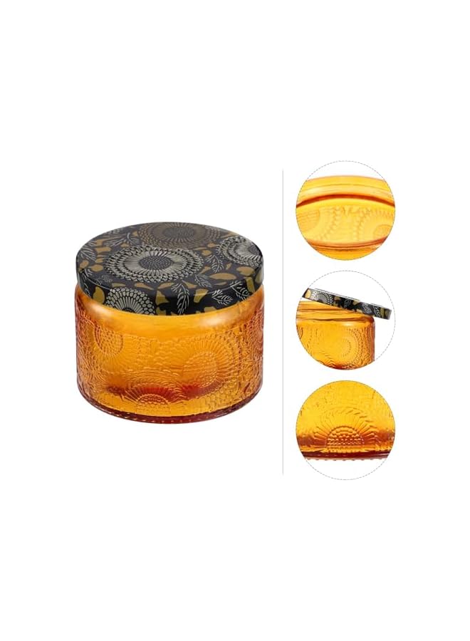 Green Tiger 6 PCS Clear Glass Candle Tins, Aromatherapy Scented Candle Cups, Embossed Candle Jar, Suitable for Weddings, Parties, Home - Image 2