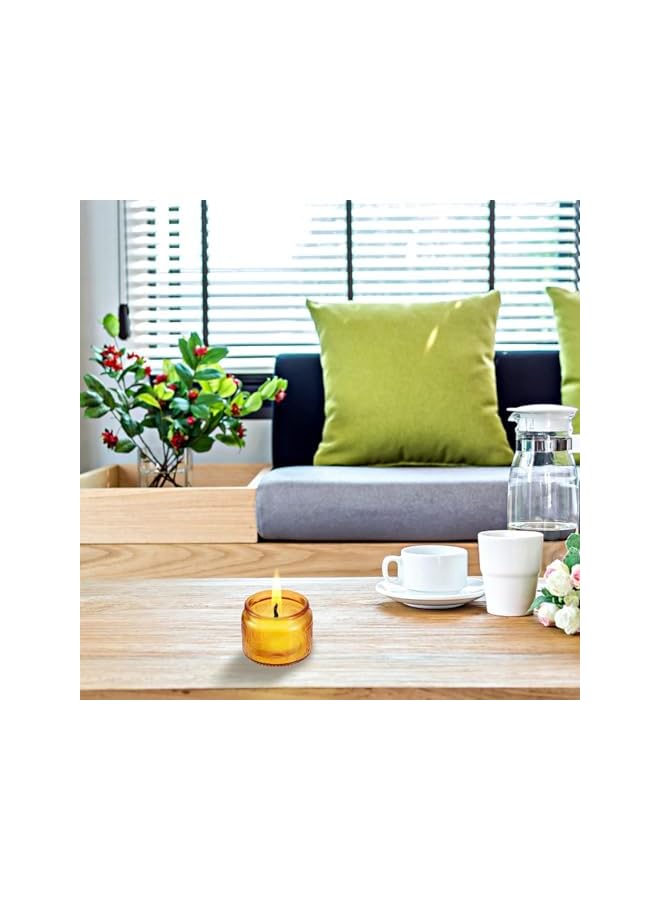 Green Tiger 6 PCS Clear Glass Candle Tins, Aromatherapy Scented Candle Cups, Embossed Candle Jar, Suitable for Weddings, Parties, Home - Image 5