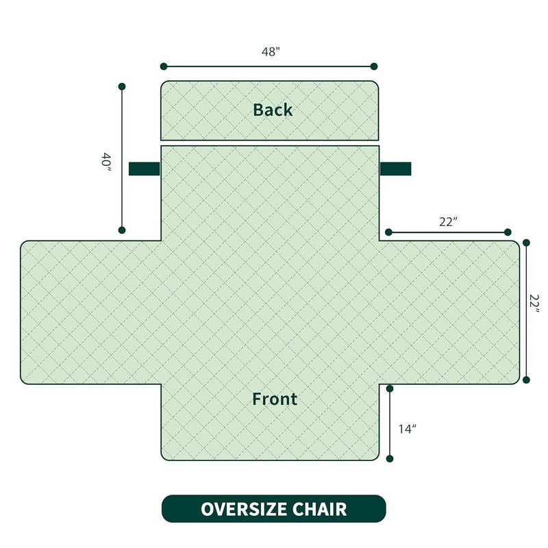 CHUN YI Oversize Chair Sofa Slipcover Reversible Quilted Armchair Cover for Dogs with Elastic Straps Furniture Protector for Living Room for Cat Pets Kids Children (Oversize Chair, Black) - Image 3