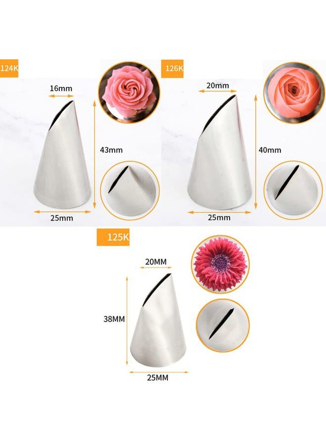 Bmaacye Flower Piping Tips Rose Petal Pastry Tips Chrysanthemum Tips Flower Icing Piping Cream Nozzle For Cake Cupcake Decorating - Image 3