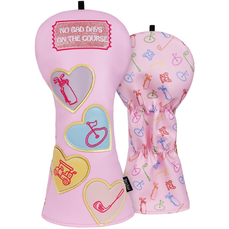 mytag Pink Driver Headcover, No Bad Days On The Course Golf Driver Head Cover for Women Girls - Image 1