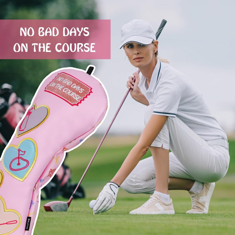 mytag Pink Driver Headcover, No Bad Days On The Course Golf Driver Head Cover for Women Girls - Image 3