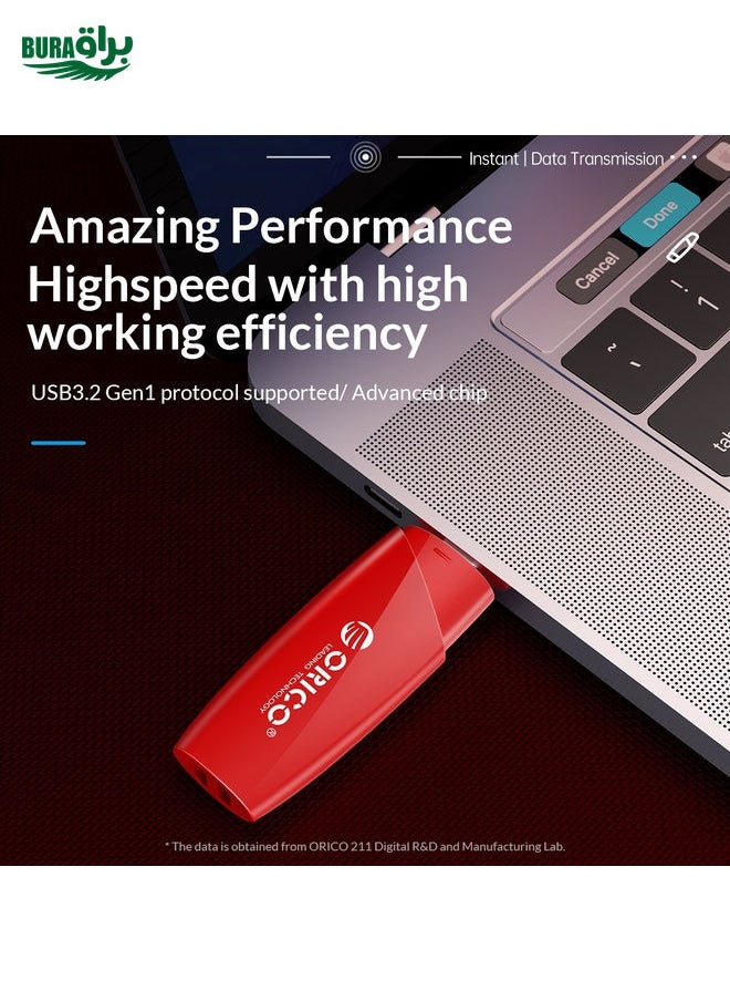 BURAQ ORCIO USB3.0 U Disk Drive, Read: 260MB/s, Write: 15MB/s, Memory:32GB, Port:Type-C(Black)  - Image 4