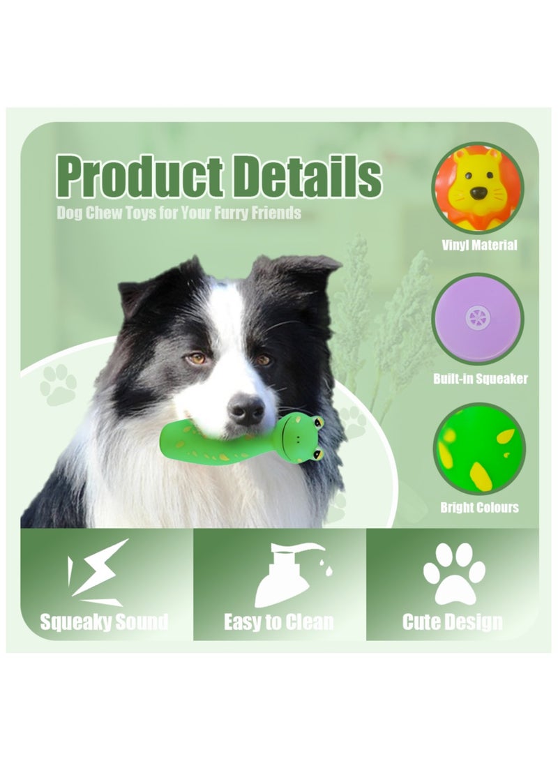 MIIXUER 6 Pack Squeaky Dog Toys, Interactive Dog Toys for Small Dogs to Large Dogs, Cute Animal Bowling Dog Chew Toys - 2.17x6.7 inch - Image 2