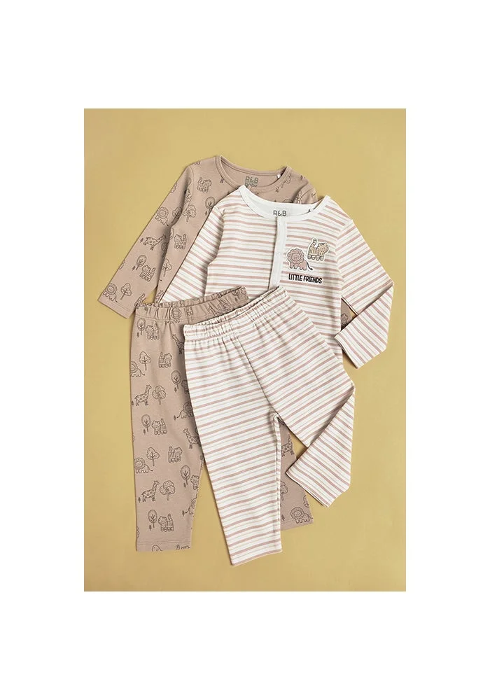 أر أند بي 2 Pack Printed Pyjama Set