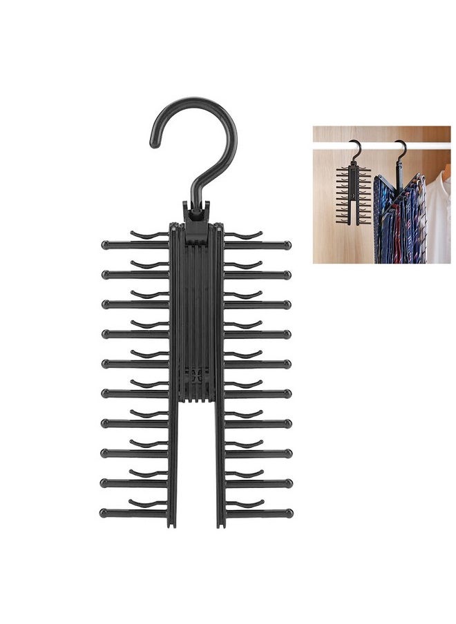 Zibuyu ZIBUYU� Hanger for Tie Organizer Wardrobe Neckties Hanger with Anti-Slip Clip for 20 Ties Bow Ties Hanger Organizer for Ties, Bowties, Belts, Scarves, 360� Rotation Design  - Image 1