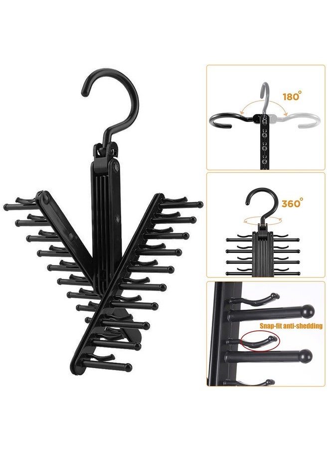 Zibuyu ZIBUYU� Hanger for Tie Organizer Wardrobe Neckties Hanger with Anti-Slip Clip for 20 Ties Bow Ties Hanger Organizer for Ties, Bowties, Belts, Scarves, 360� Rotation Design  - Image 3