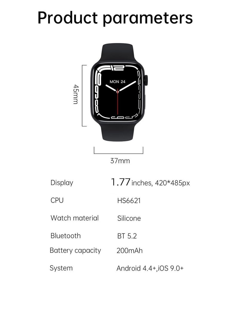 Smart Watch WS93 Max Series 9 Full Screen with Health Fitness Tracker 45 mm-Black - Image 3