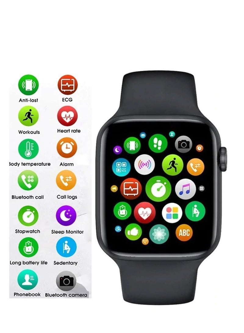 ساعة ذكية لحساب السعرات الحرارية و استقبال الرسائل و المكالمات الاصدار 9 و تدعم اللغة العربية أسود - Image 3