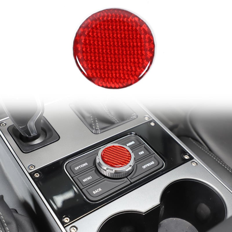Hudiriy Car Central Multimedia Knob Cover Multimedia Controller Button Sticker Compatible with Ineos Grenadier 20202024 Center Console Interior Protector Accessories Decoration Red