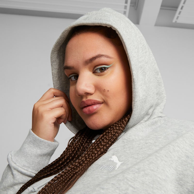 PUMA Classics Womens Grey Cropped Hoodie - Image 3