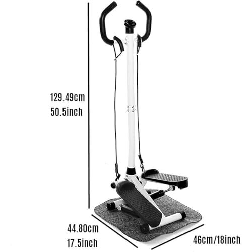 AASHRO MALL Stepper Trainer with Resistance Band | Portable Stair Exercise for Home & Office | Adjustable Fitness Pedal with LCD Monitor | Air Climber | 120KG Capacity (HANDRAIL Stepper) - Image 2