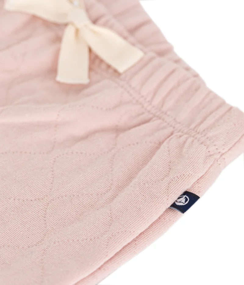 Petit Bateau Babies' quilted tube knit trousers