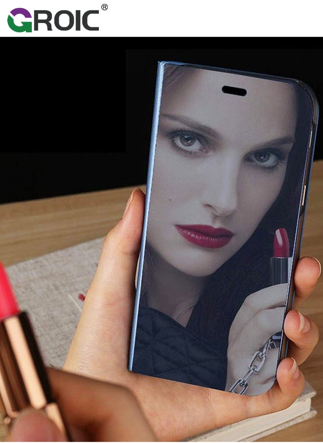 For Samsung Galaxy S24 Ultra Case,View Smart Window Case,Business Mirror Design Full Protective Phone Shell,Kickstand Flip Phone Cover for Samsung Galaxy S24 Ultra 6.8''
