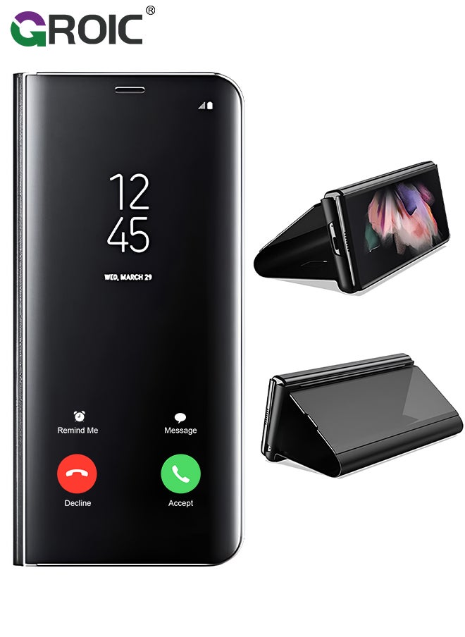 For Samsung Galaxy S24 Ultra Case,View Smart Window Case,Business Mirror Design Full Protective Phone Shell,Kickstand Flip Phone Cover for Samsung Galaxy S24 Ultra 6.8''