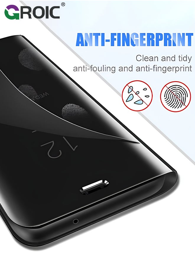For Samsung Galaxy S24 Ultra Case,View Smart Window Case,Business Mirror Design Full Protective Phone Shell,Kickstand Flip Phone Cover for Samsung Galaxy S24 Ultra 6.8''