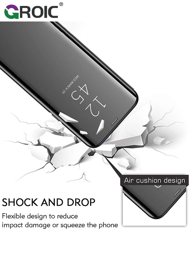 For Samsung Galaxy S24 Ultra Case,View Smart Window Case,Business Mirror Design Full Protective Phone Shell,Kickstand Flip Phone Cover for Samsung Galaxy S24 Ultra 6.8''