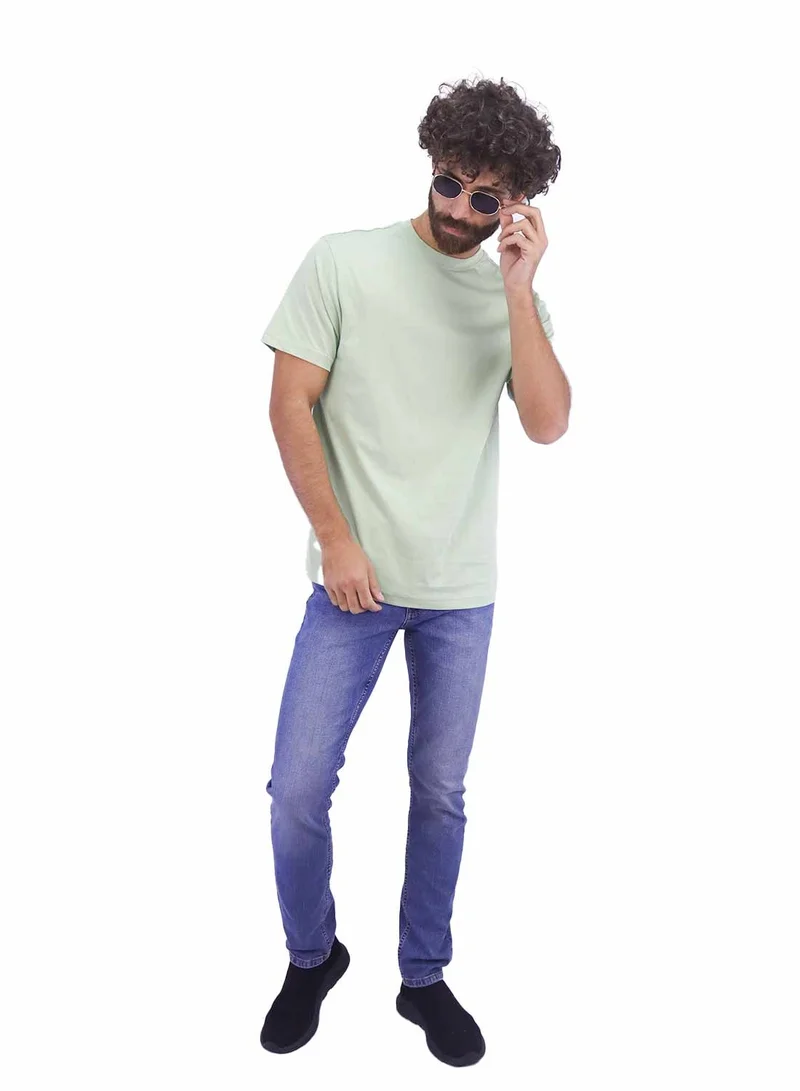 جيوردانو Men's Cotton Jersey Crew Neck  Slim Fit Tee