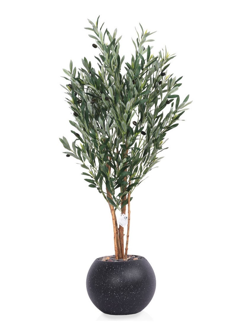 سي او أرماء شجرة الزيتون الصناعية  بمركن بلاستيكي بارتفاع 120  سم - Image 1