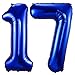 BBPOOL Navy Blue 17 Balloon Numbers40 Inch Dark Blue 17 or 71 Birthday Balloons Large Foil Mylar Balloons Number 17 for Birthday Party Anniversary Decorations - Image 2