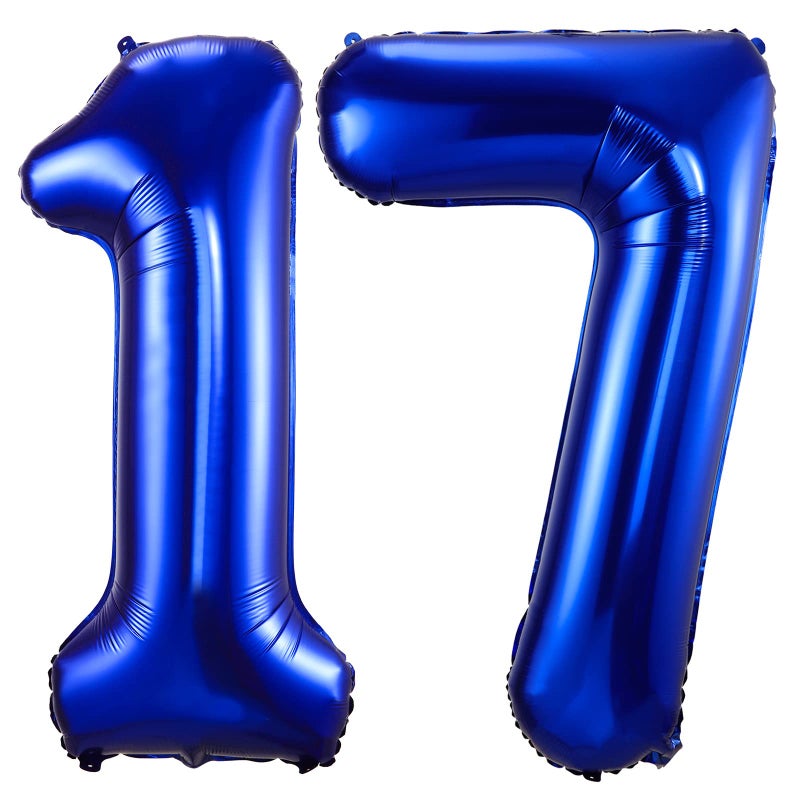 BBPOOL Navy Blue 17 Balloon Numbers40 Inch Dark Blue 17 or 71 Birthday Balloons Large Foil Mylar Balloons Number 17 for Birthday Party Anniversary Decorations - Image 3