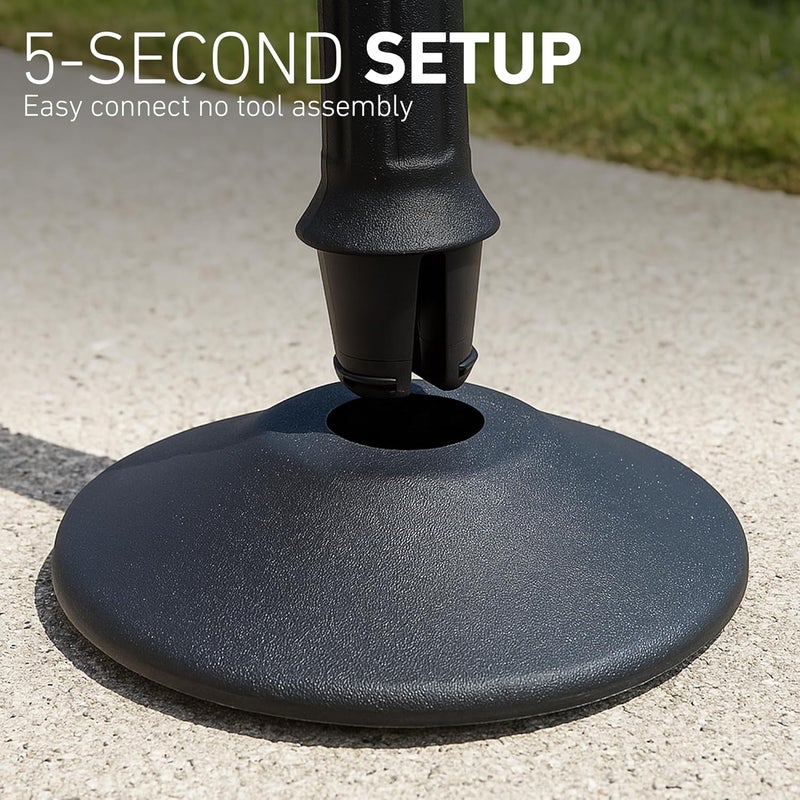 US Weight Sentry Stanchion with Retractable Belt, Easy Connect Assembly, Black, 6.5' Caution Belt (2 Pack) - Image 3