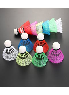 HS 12 PCS Plastic Badminton Shuttlecocks With Great Stability And Durability Badminton Birdie Balls Indoor Outdoor Sport Training Badminton Ball, Sports Stuff Sports Goods Sports Supplies (Multicolour)  - Image 1