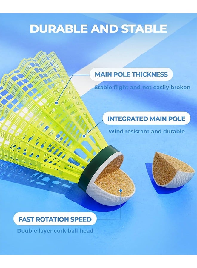 اتش اس 12 قطعة من البلاستيك ريشة الريشة مع استقرار كبير والمتانة كرات كرة الريشة الطيور داخلي في الهواء الطلق التدريب الرياضي كرة الريشة ، الاشياء الرياضية السلع الرياضية اللوازم الرياضية (متعدد الألوان) - Image 2