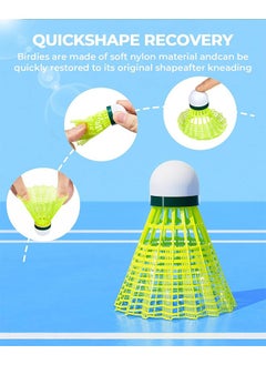 HS 12 PCS Plastic Badminton Shuttlecocks With Great Stability And Durability Badminton Birdie Balls Indoor Outdoor Sport Training Badminton Ball, Sports Stuff Sports Goods Sports Supplies (Multicolour)  - Image 3