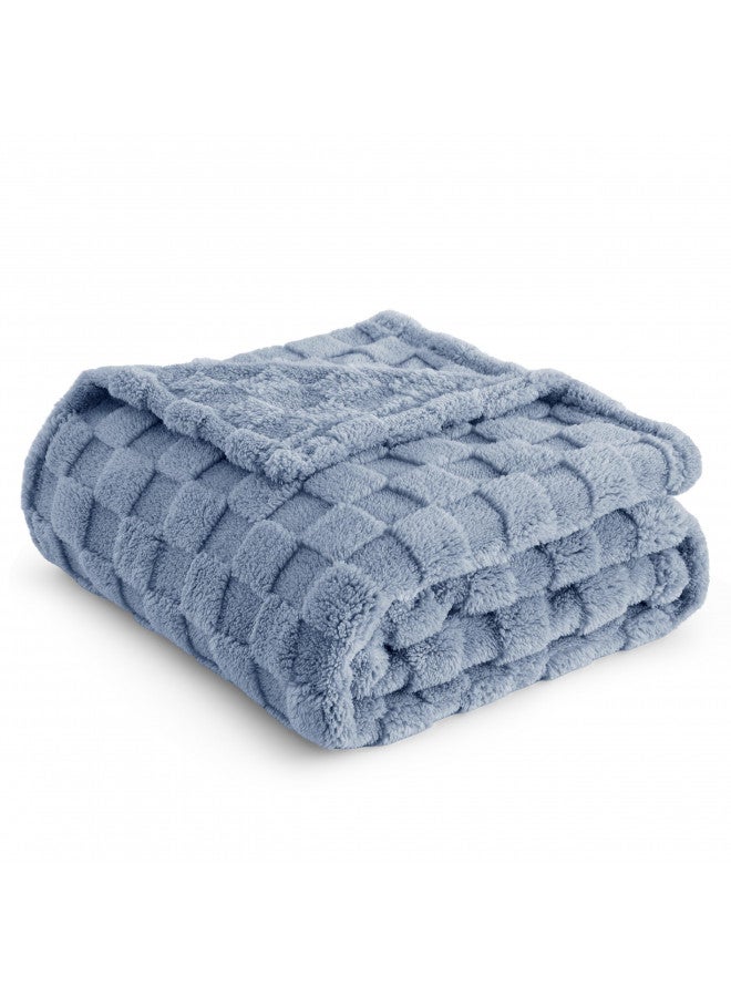 Bedsure Bedsure Blue Fleece Blanket for Couch - Super Soft Cozy Twin Blankets for Women, Cute Small Blanket for Girls, 60x80 Inches  - Image 1