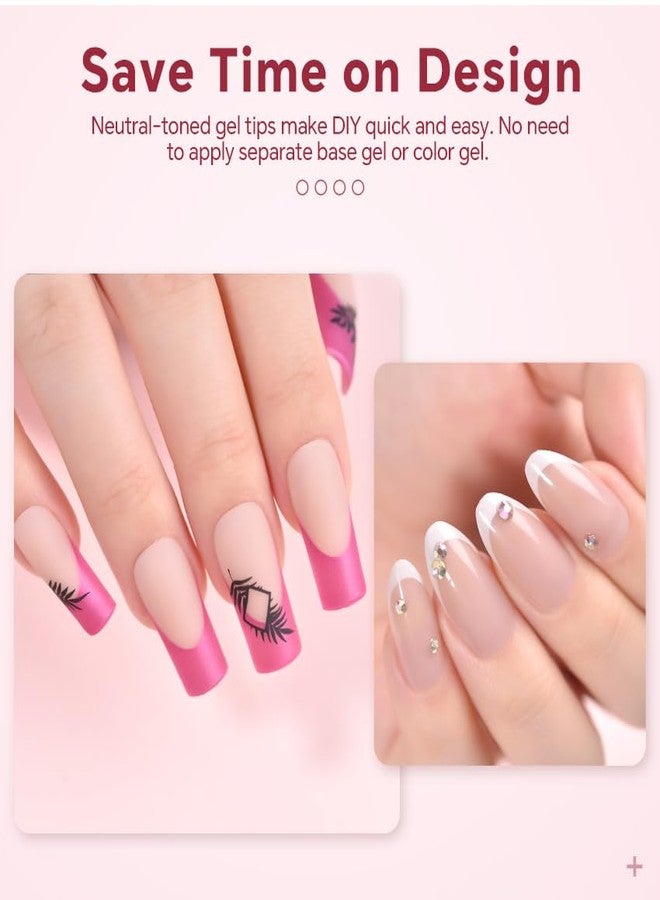 Rolabling 150Pcs Gel Press On Nails 8 Trendy Designs in 5 Colors 15 Sizes False Nails Kit Salon Quality Acrylic Nail Tips French & Solid Color Fake Nails Extensions (04, 5 Colors) - Image 5