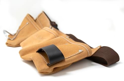 Task T77250 Weekend Warrior Work Apron, 5-pocket Leather Utility Belt with 2-Inch Wide Polymer Belt Quick Release Buckle - Adjusts from 36” - 54” - Image 5